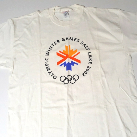 Vintage Men's Olympic Winter Games Salt Lake 2002 White Tshirt - Picture 1 of 11